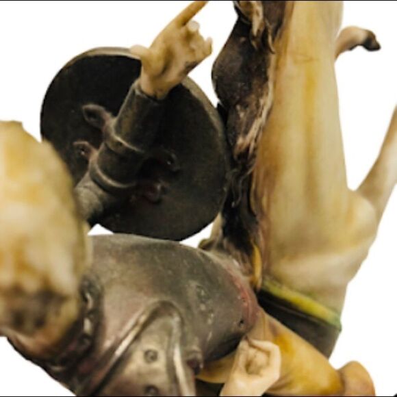 Italian Antique Don Quixote Statue Figurine On The Horse by Antonio Borsato - Picture 7 of 10